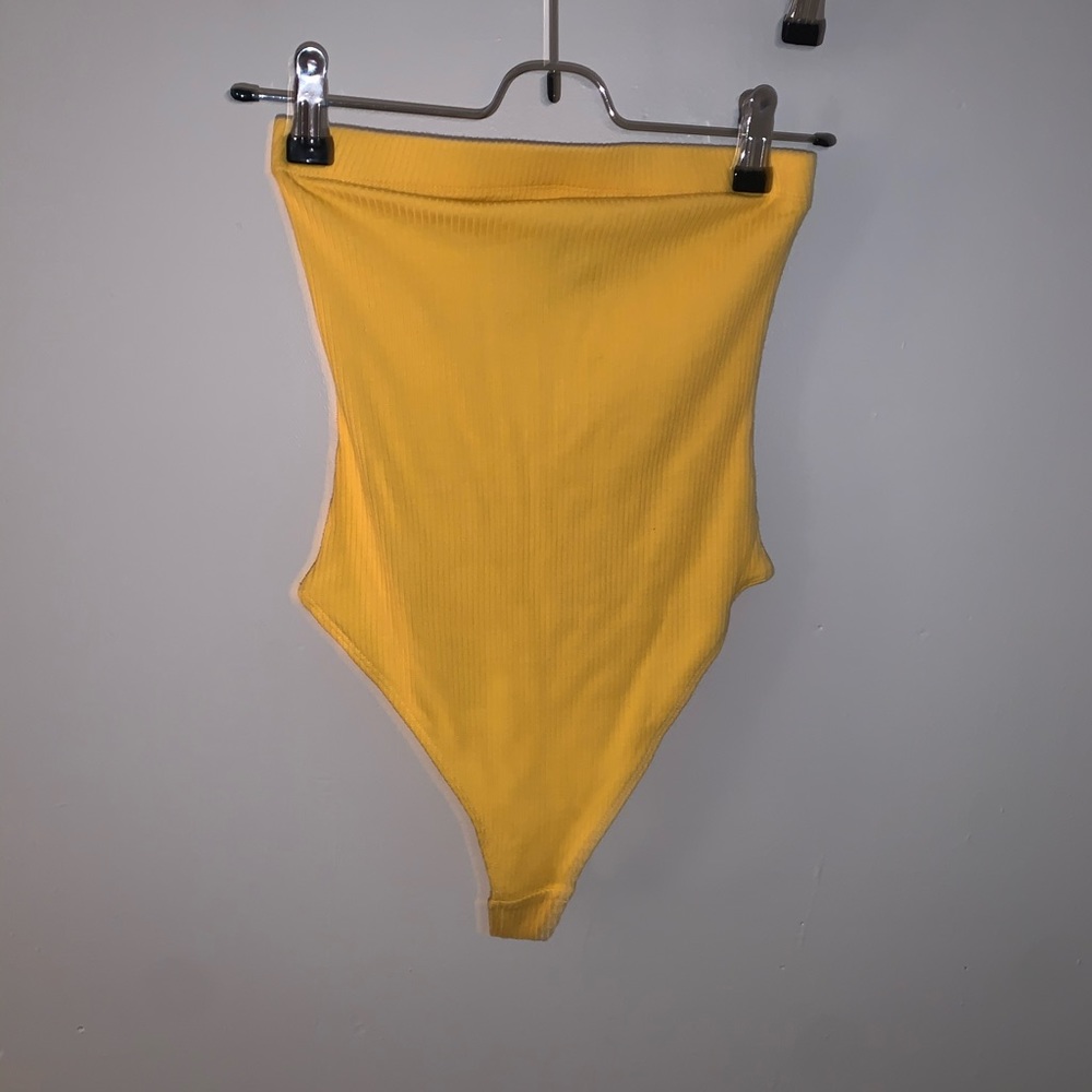 Urban outfitters ribbed thong strapless bodysuit
